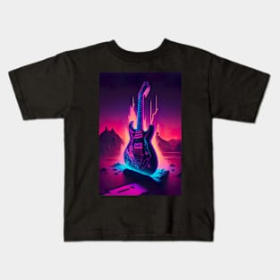 Cool Guitar Cyber Future Style Kids T-Shirt